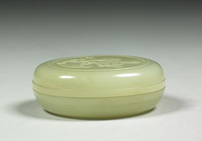 图片[2]-Jade round box carved with chi-dragon pattern, Qing dynasty (1644-1911)-China Archive